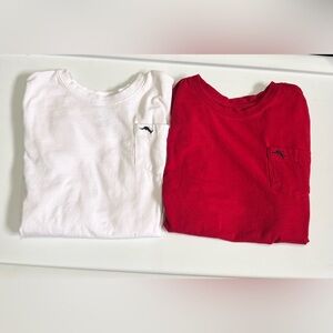 Tommy Bahama Kids Red and White Long Sleeve Tees